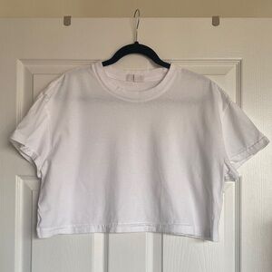 nuuds White Short Sleeve Crop Top
